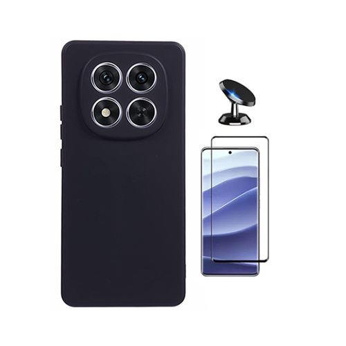 Kit De Film En Verre Trempé À Coque Complète 5D + Couvercle En Silicone Liquide + Support Magnétique PHONECARE Pour Xiaomi Redmi Note 15 Pro + Plus - Noir