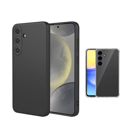 Kit Coque En Silicone Liquide + Anti-Choc Superprotect PHONECARE Pour Samsung Galaxy S26 - Noir / Transparent