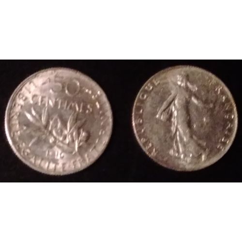 Pièce 50 Centimes 1916 Semeuse Argent