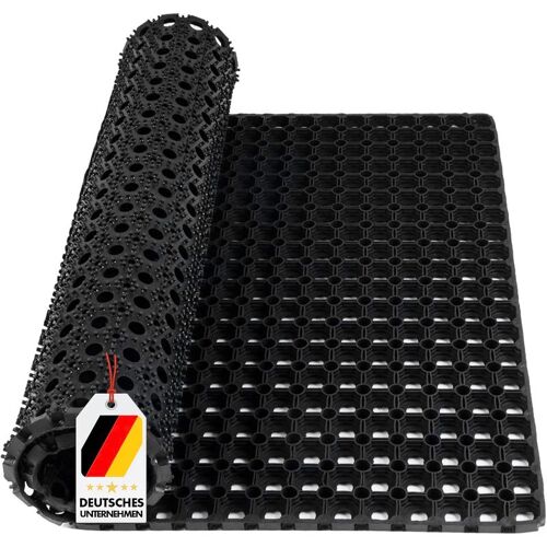 Tapis De Porte En Caoutchouc Octodoor 23 Mm - Tapis En Caoutchouc Antidérapant Avec Structure En Nid D'abeille | Tapis Robuste Pour Attraper La Saleté Dans Les Espaces Extérieurs, L'entrée, La Terrasse Et L'atelier