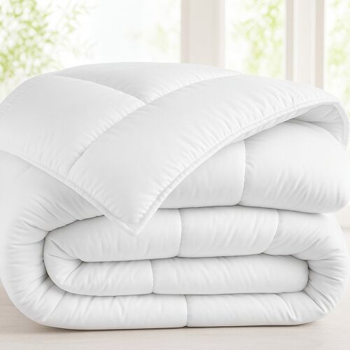 Couette 220 X 240 Cm Blanche Chaude 300 G/M² Microfibre Douce ¿ Haute Qualité ¿ (Lit Double)