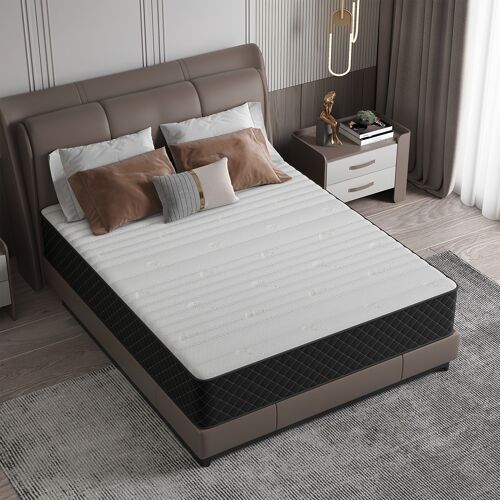 Matelas 140 x 200 cm - Dureté H3 et H4, Matelas hybride à ressorts et mousse mémoire en boîte pour un soutien optimal et un soulagement de la pression, Matelas 90 x 200 cm
