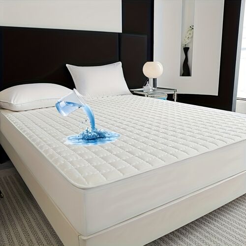 1 Protège-matelas imperméable avec drap housse, haute qualité, doux, respirant et confortable, accessoires pour camping-car, couvre-matelas de literie RV, adapté à la chambre/chambre d'amis/camping car, utilisable en toutes saisons, oreillers non inclus