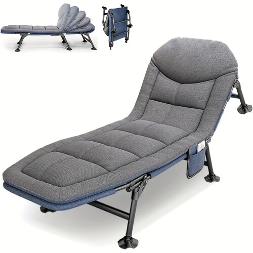 Matelas De Soleil D'extérieur - Chaises Inclinables Réglables Pour Jardins, Chaise De Pêche, Pêche À La Carpe Avec Poche Latérale Et Matelas, Matelas Portables À 5 Positions