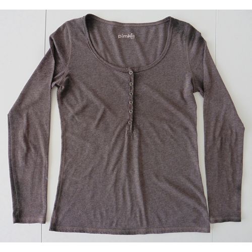 T-Shirt Manches Longues. Marron. Pimkie. S / 36 /38