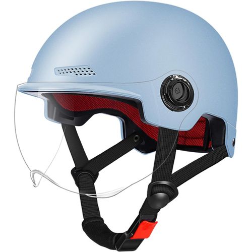 Casque Pour Vélo Électrique - Casques De Vélo Avec Visière - Casque De Vélo Avec Lunettes Détachables Adulte - Bleu