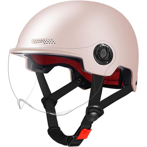 Casque Pour Vélo Électrique - Aucune - Casques De Vélo Avec Visière - Casque De Vélo Avec Lunettes Détachables Adulte - Rose