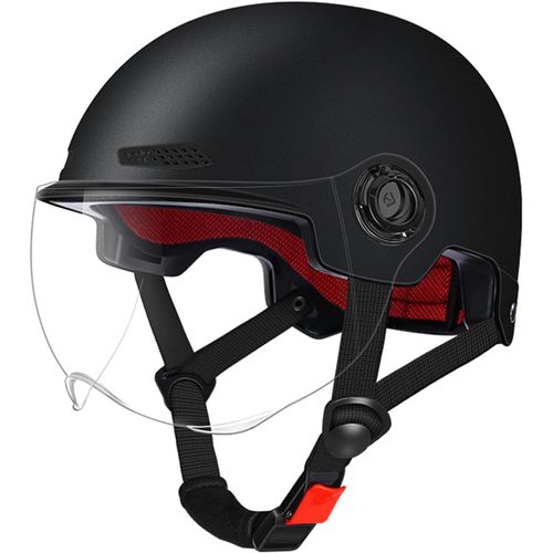 Casque Pour Vélo Électrique - Casques De Vélo Avec Visière - Casque De Vélo Avec Lunettes Détachables Adulte - Noir