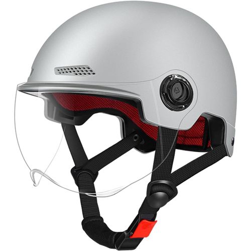 Casque Pour Vélo Électrique - Casques De Vélo Avec Visière - Casque De Vélo Avec Lunettes Détachables Adulte - Gris