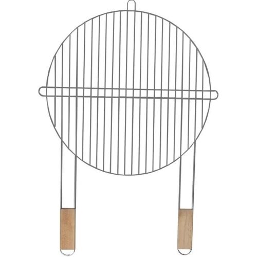 Grille ronde - Master Grill&Party - MG256 - Acier chromé - Diamètre 46 cm - Poignées en bois