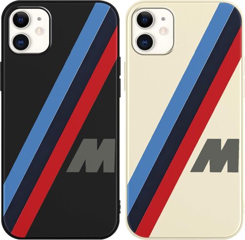 JGD-2 Pièces Coque pour iPhone 11 6.1"", Dessin Blue Stripe Voiture Motif avec Souple Silicone TPU Étui, Ultra Fine Housse Anti-Chocs Protection Case