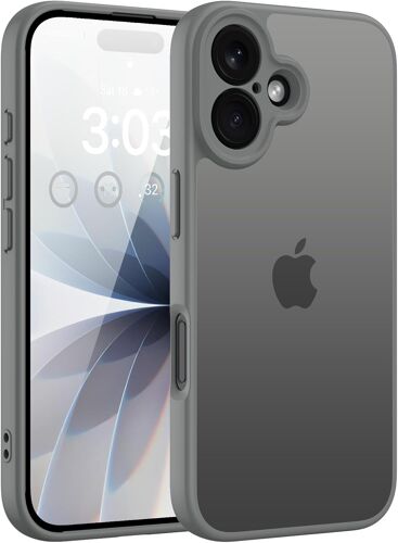 KALANKA-Coque de protection pour iPhone 17 - Dos mat translucide - Protection complète anti-rayures - Anti-jaune - Pour iPhone 17 6,3"" - Gris foncé