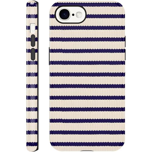 JGD-2 in 1 Coque pour iPhone 16E 6,1"", Aesthetic Stripes Striped Motif Dessin Étui Silicone Fine TPU pour Femmes Filles Antichoc Housse Protection Cover, Anti-Rayures Bumper Case, Bande