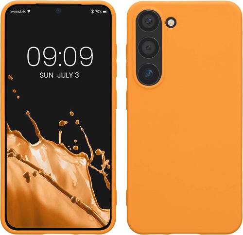 JGD-Housse Compatible avec Samsung Galaxy S23 Coque - Housse de téléphone Protection Souple en Silicone - Orange fruitée