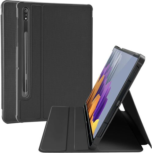 JGD-Étui pour Samsung Galaxy Tab S8 11 Pouces 2022/Tab S7 11 Pouces 2020 avec Support S Pen, Coque Arrière Rigide en PC et Vue Multi-Angles, Noir