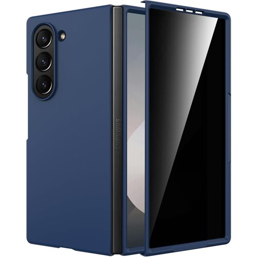 JGD-Pochette pour Samsung Galaxy Z Fold 7, [Protection Écran Anti Espion] Antichoc Anti-Rayures Anti-Empreinte, Rigide Slim Coque de Protection Samsung Fold 7, Charge sans Fil Supportée, Bleu