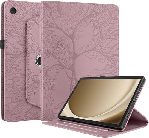 JGD-Coque pour Samsung Galaxy Tab A11+/A11 Plus 11 Pouces 2025 SM-X230 SM-X235 SM-X236B Étui Support Rotatif à 360 Degrés PU Cuir Housse de Protection avec Porte-Pencil Rose Gold