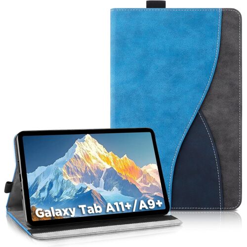 JGD-Étui Coque pour Samsung Galaxy Tab A11+ Plus / A9 Plus 11 Pouces (2025/2023) - Étui Housse de Protection Cuir PU avec Fonction Support/Portefeuille Coque Tablette Galaxy Tab A11+ (Bleu)