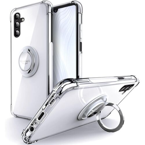 JGD-Coque pour Samsung Galaxy A34, Coque avec Support à Anneau Rotatif à 360 Degrés, Housse Mince en TPU Souple Antichoc pour Samsung A34 - Transparente