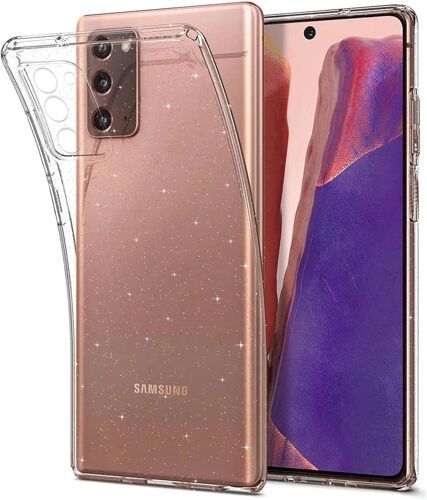 JGD-Antichoc Coque pour Samsung Galaxy Note 20,Housse Étui en Transparent TPU Glitter avec Protection de la Caméra,Briller Silicone Femmes Fille Case Cover