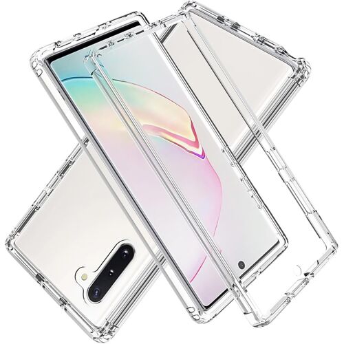 JGD-Coque pour Samsung Galaxy Note 10,360 degrés Full Body Antichoc Case avec Protection d'écran Intégré Silicone TPU et PC Rigide AntiRayures 2 en 1 Etui Housse - Transparent