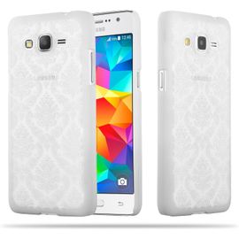 JGD-Samsung Galaxy Grand Prime Coque Plastique Dur Mandala en Blanc Transparent ¿ Housse de Protection Rigide Ultra Mince ¿ Etui Hard Case Cover Ultra Slim Fine Bumper