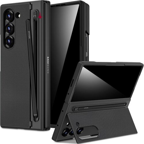 JGD-Anti-Espion Coque pour Samsung Galaxy Z Fold 6 avec Porte-Stylet (No Pen), [Film Anti-Spy Avant][Support], Robuste Anti-Poussière Antichoc Anti-Rayures Slim Samsung Z Fold 6 Case (Noir)
