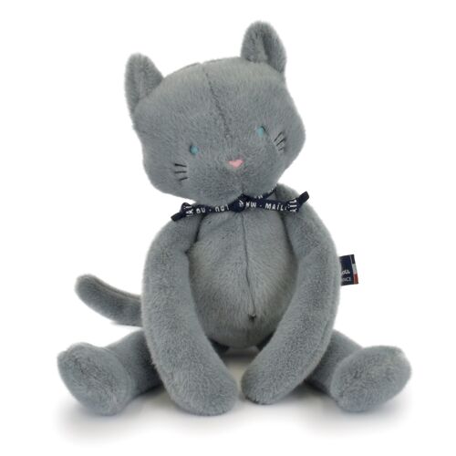 Peluche Chat Méloé bleu gris 37 cm