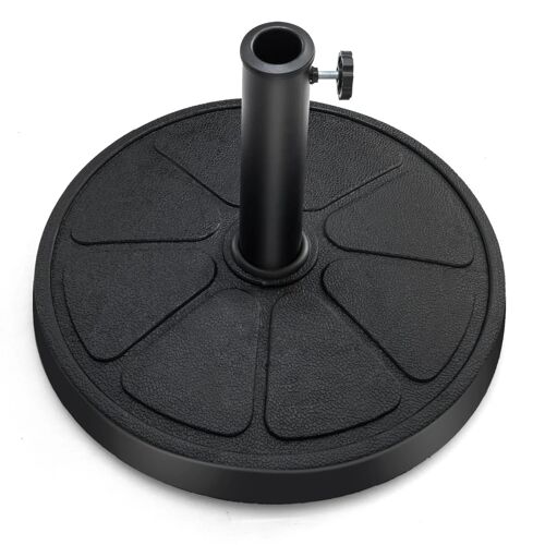 Base De Parasol Ronde 45 X 35 Cm Avec Sécurité Et Stabilité Moderne En Résine Noire Helloshop26 20_0019501
