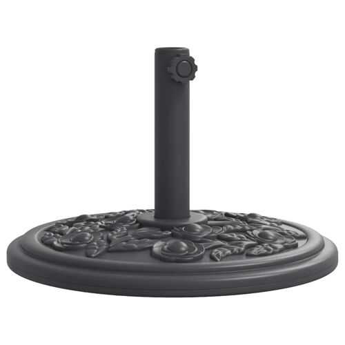 Base De Parasol Ronde 45 X 31,5 Cm Stable Motifs Floraux Design Extérieur En Pe Noir Helloshop26 02_0056642