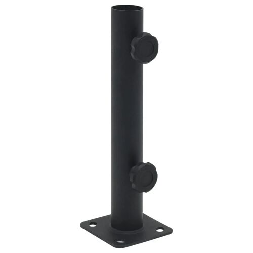 Base De Parasol Pour Mât 32/34/38 Mm Installation Facile Terrasse 9,5 X 9,5 X 30 Cm En Acier Noir Mat Helloshop26 02_0056361