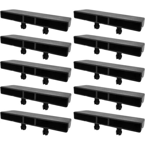 10x Embout Support Latte Double 38 x 8 mm Plastique pour sommier Cadre métal Embout lit Meuble Tenon, Noir