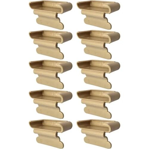 10x Embout Support Latte Simple 53 x 8 mm Plastique pour sommier Cadre métal Embout lit Meuble Agrafe Tenon, Beige