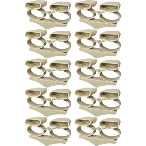 10x Embout Support Latte Double Long 38 x 8 mm Suspendu élastomère pour sommier Cadre Bois Embout lit Meuble Fixation Tenon, Beige