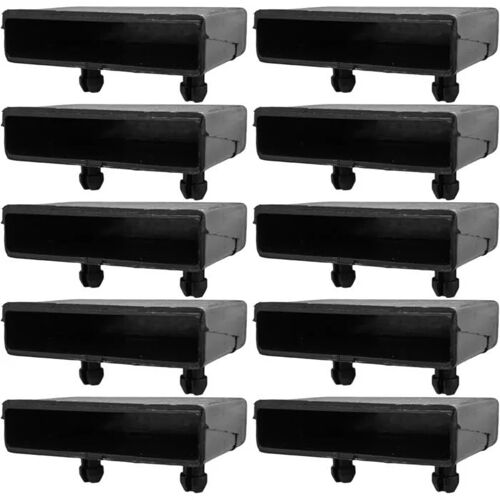 10x Embout Support Latte Simple 63 x 12 mm Plastique pour sommier Cadre métal Embout lit Meuble Tenon, Noir
