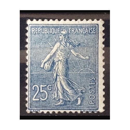 Semeuse Lignée 25c Bleu (Superbe N° 132) Neuf* - Cote 84,00 - France Année 1903 - N16196