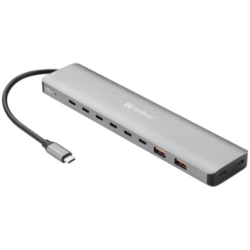 Sandberg 136-80 station d'accueil Avec fil USB 3.2 Gen 2 (3.1 Gen 2) Type-C Gris