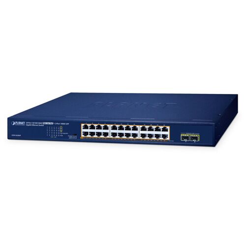 PLANET GSW-2620HP - Commutateur - 24 x 10/100/1000 (PoE+) + 2 x Gigabit SFP - de bureau, Montable sur rack - PoE+ (220 W)