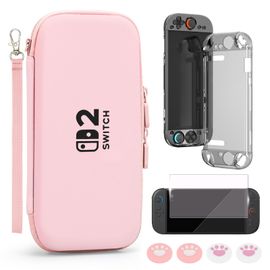Ensemble de sacoche de transport pour console Switch 2 Rose