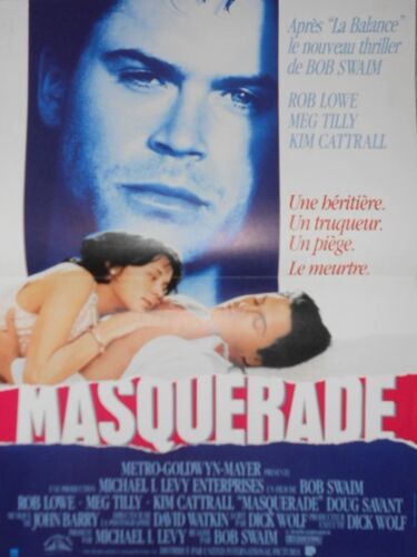 Masquerade - Affiche Originale De Cinéma - Format 40x60 Cm - Un Film De Bob Swaim Avec Rob Lowe, Meg Tilly, Kim Cattrall, Doug Savant, John Glover - Année 1988