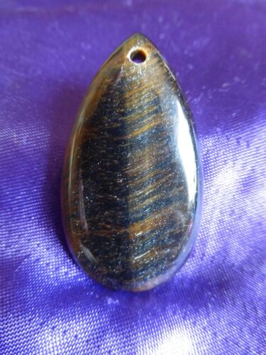 Pendentif Larme En Oeil De Tigre - 4.5 Cm. Magnifiques Couleurs Marron Et Noir Avec Des Reflets Somptueux. Lot 2298