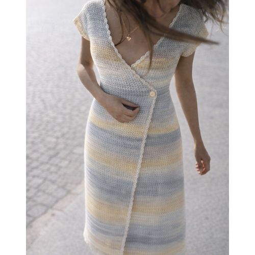 Robe Cache-C?ur Crochetée Main Vintage Multicolore – Pièce Unique Artisanale