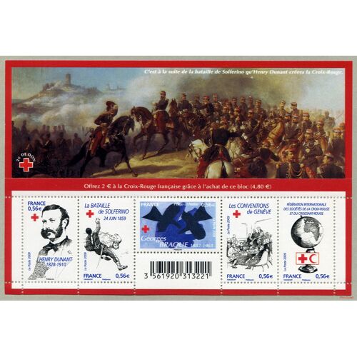 Au Profit De La Croix Rouge : Bataille De Solférino (À La Suite Henri Dunant Créa La Roix Rouge) Feuillet 4386 Année 2009 N° 4386 4387 4388 4389 4390 Yvert Et Tellier Luxe