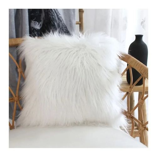 Coussin A Poil 45 X 45 Cm Epice Blanc