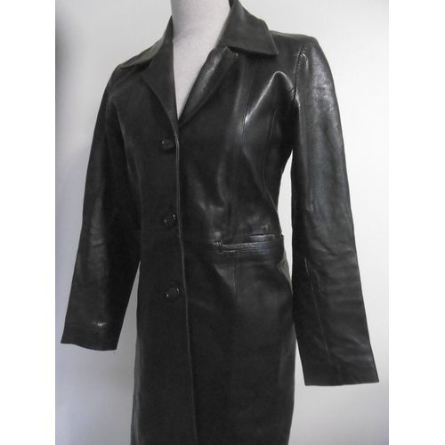 Jo De Grey Manteau En Cuir Noir T 36