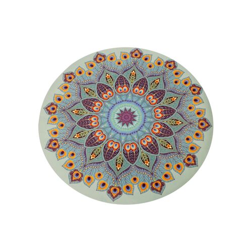 Tapis De Méditation Rond Mandala Bleu