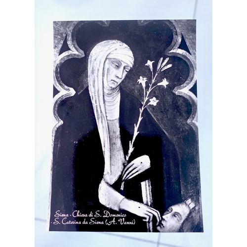 Carte Postale Peinture Sainte Catherine De Sienne Par Andrea Vanni. Eglise De Sainte Dominique. Sienne. Toscane. Italie