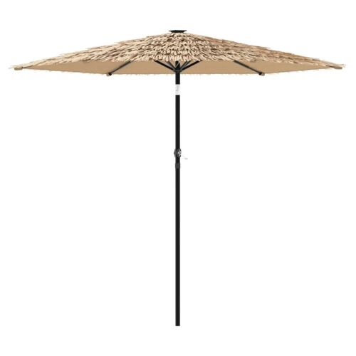Parasol De Jardin Avec Mât En Acier Marron 268 X 268 X 226 Cm Protection Uv Et Pluie Mécanisme À Manivelle Style Contemporain En Polyester Marron Helloshop26 02_0056396