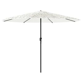 Parasol De Jardin En Polyester 324 X 324 X 247 Cm Protection Contre Le Soleil Et La Pluie En Acier Blanc Helloshop26 02_0056407