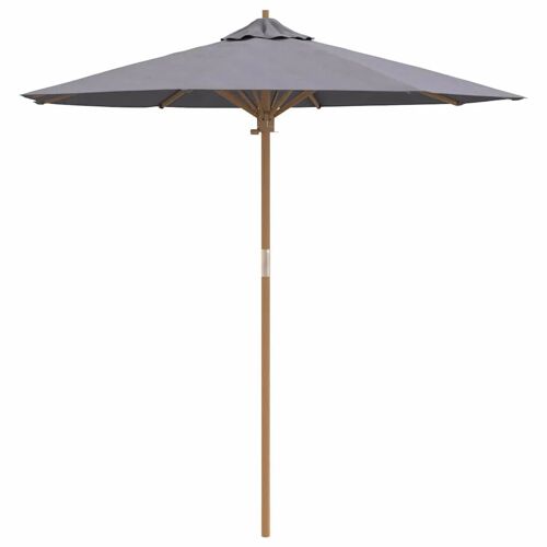 Parasol De Jardin Rond 270 X 260 Cm Style Minimaliste Léger Pratique En Bambou Gris Foncé Helloshop26 02_0058247
